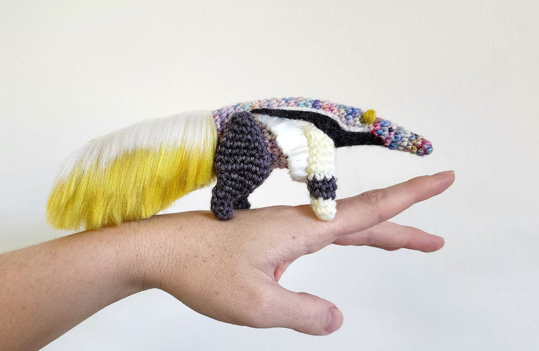 Bonbon the Anteater | small amigurumi pattern with silky fur