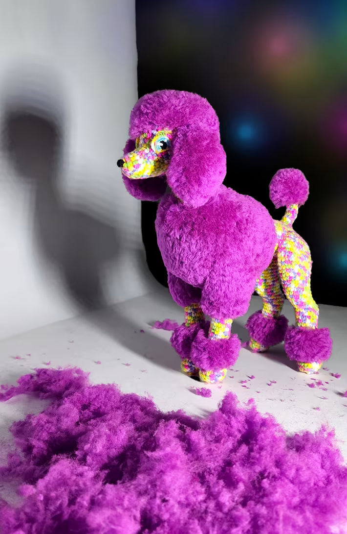 Sequin the Poodle | amigurumi dog pattern with fur