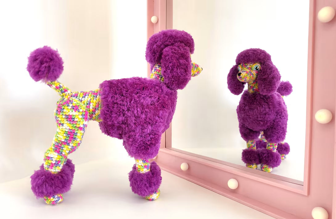 Sequin the Poodle | amigurumi dog pattern with fur