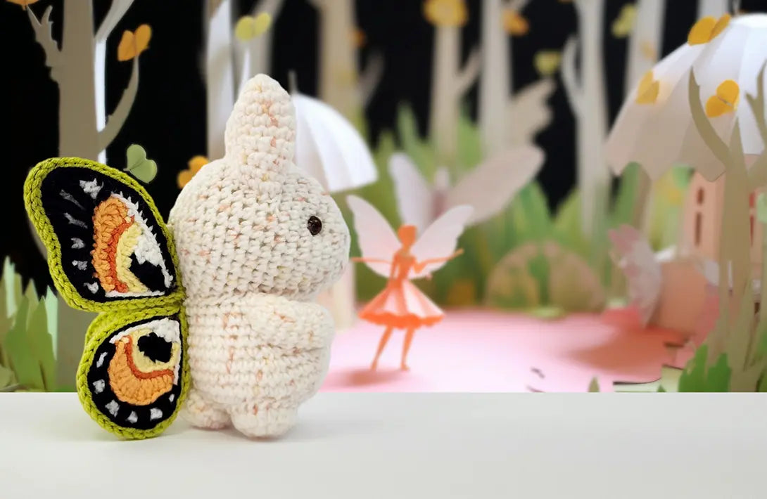 Butterbun | amigurumi bunny pattern with applique butterfly wings