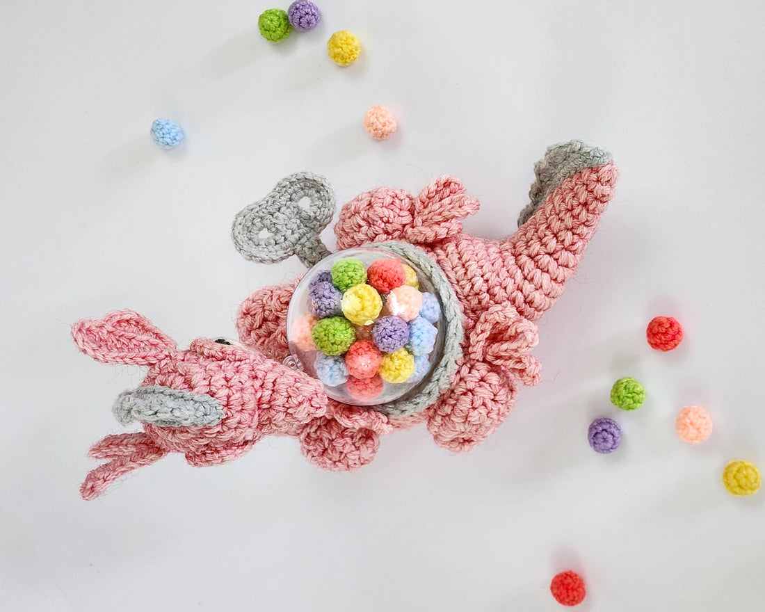 Chewy the Gumball Dragon | amigurumi pattern with fillable bauble