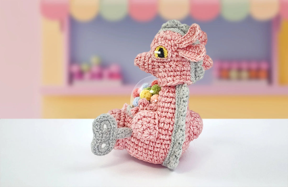 Chewy the Gumball Dragon | amigurumi pattern with fillable bauble