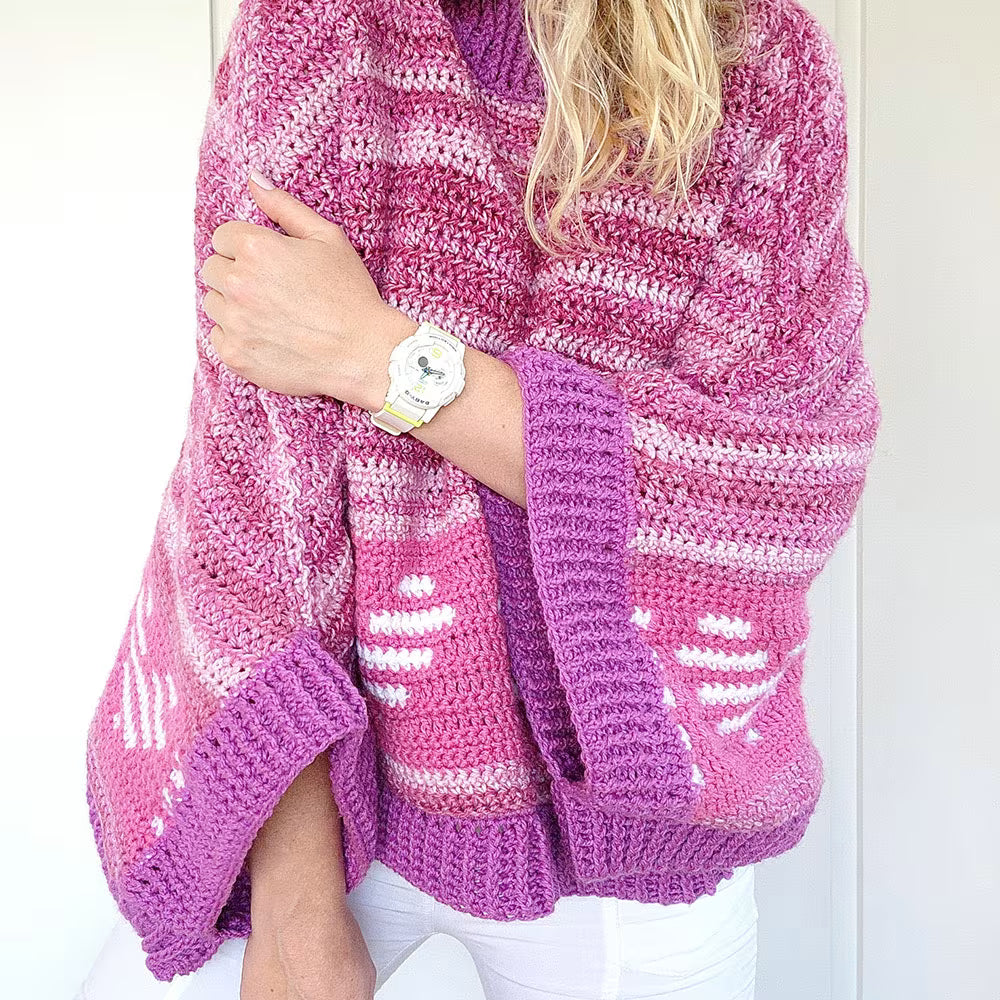 Cosmic Crush Poncho-Sweater | Barbie-inspired crochet garment pattern