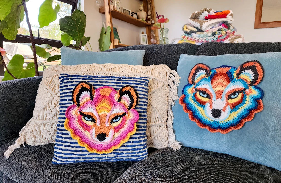 Dreamweaver Fox | crochet applique pattern