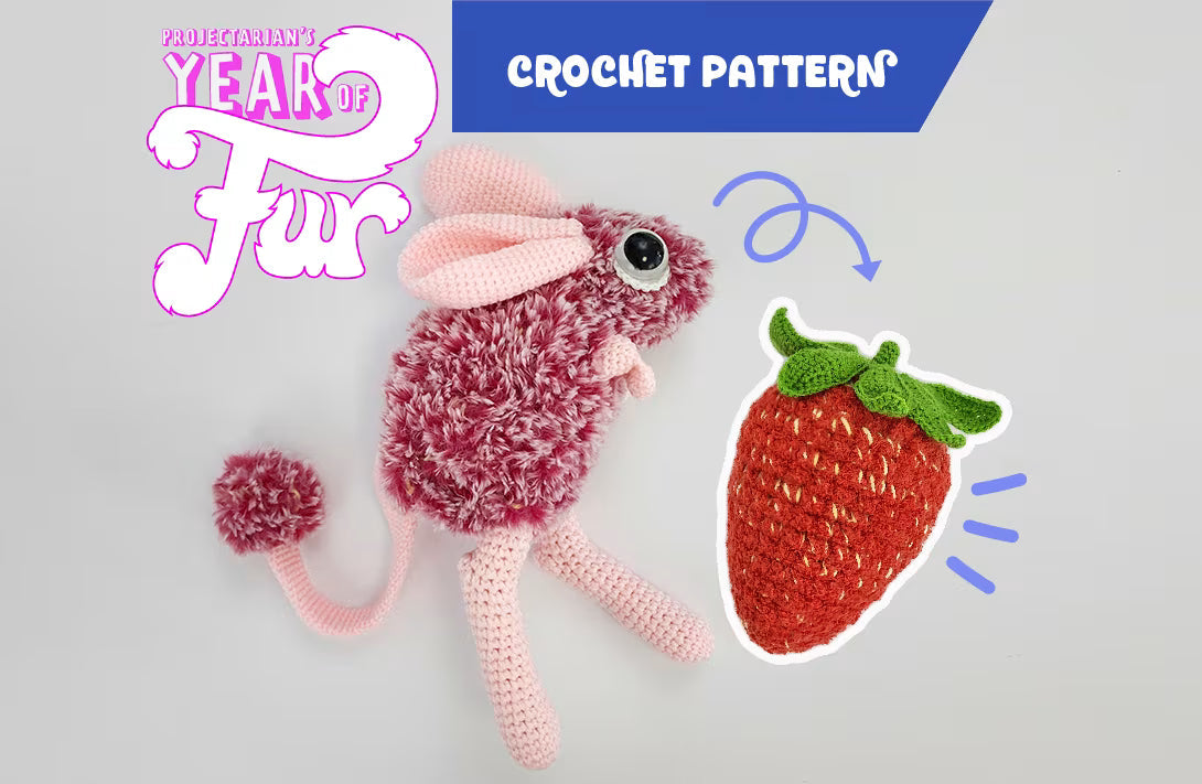 Twinkle the Strawberry Jerboa | reversible amigurumi pattern