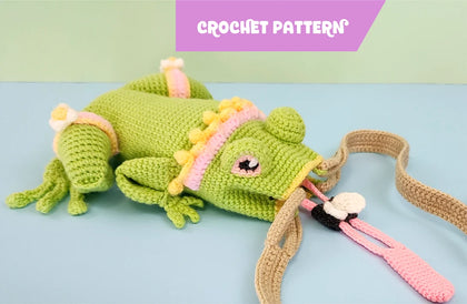 Fly-Catcher Frog Bag | no-sew amigurumi-style pattern
