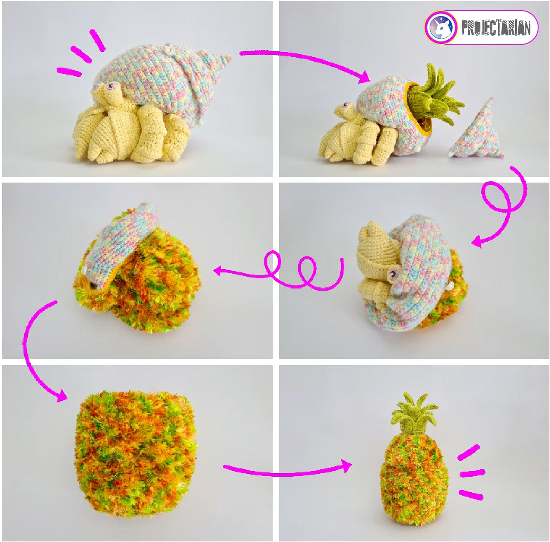 Neptune the Pineapple Crab | reversible amigurumi pattern