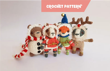 Tiny Christmas Dinner Party | mini amigurumi pattern