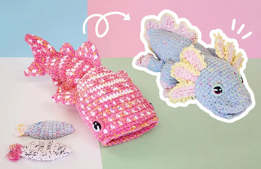 GUMDROP & JUJU REVEAL! | REVERSIBLE AMIGURUMI WITH HOBBII (UNDERWATER TAILS PATTERN)