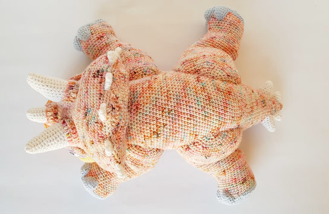 Gravity the Triceratops | giant amigurumi crochet pattern