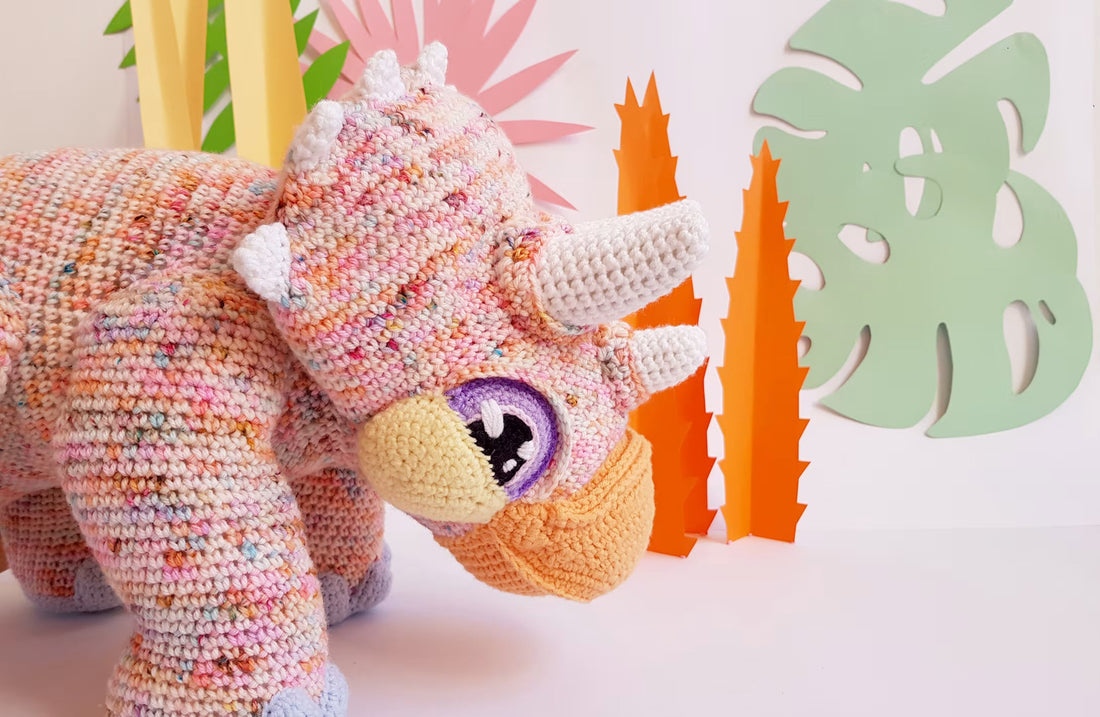 Gravity the Triceratops | giant amigurumi crochet pattern
