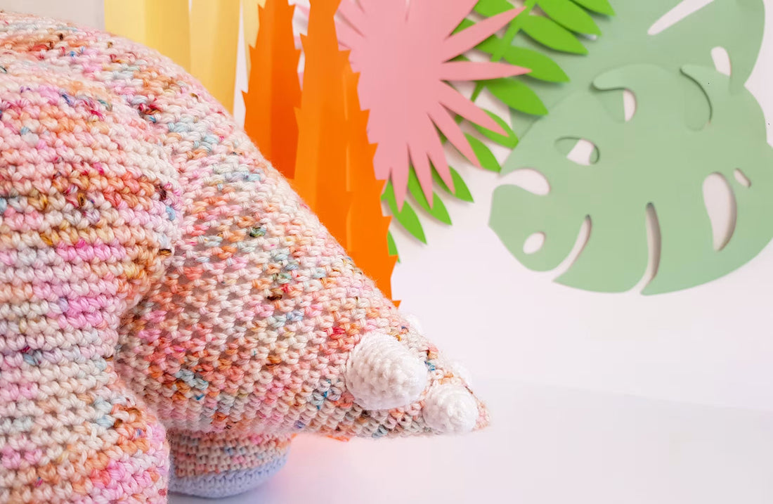 Gravity the Triceratops | giant amigurumi crochet pattern