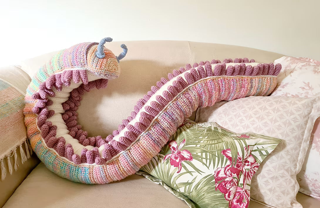 Shuttle the Shongololo | no-sew amigurumi pattern
