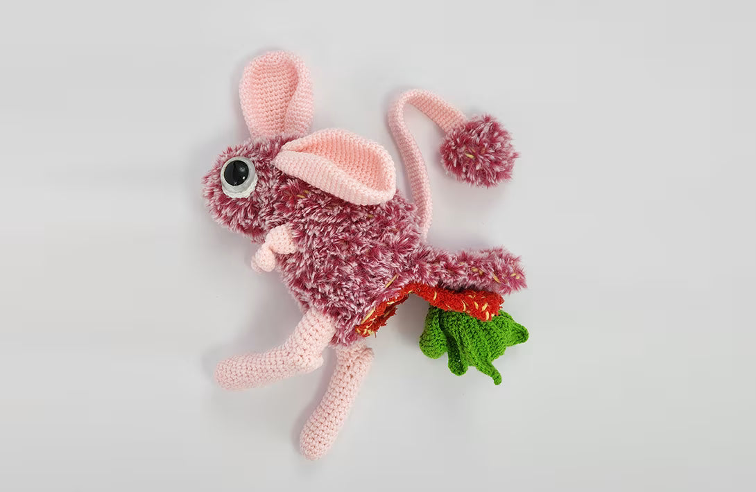 Twinkle the Strawberry Jerboa | reversible amigurumi pattern