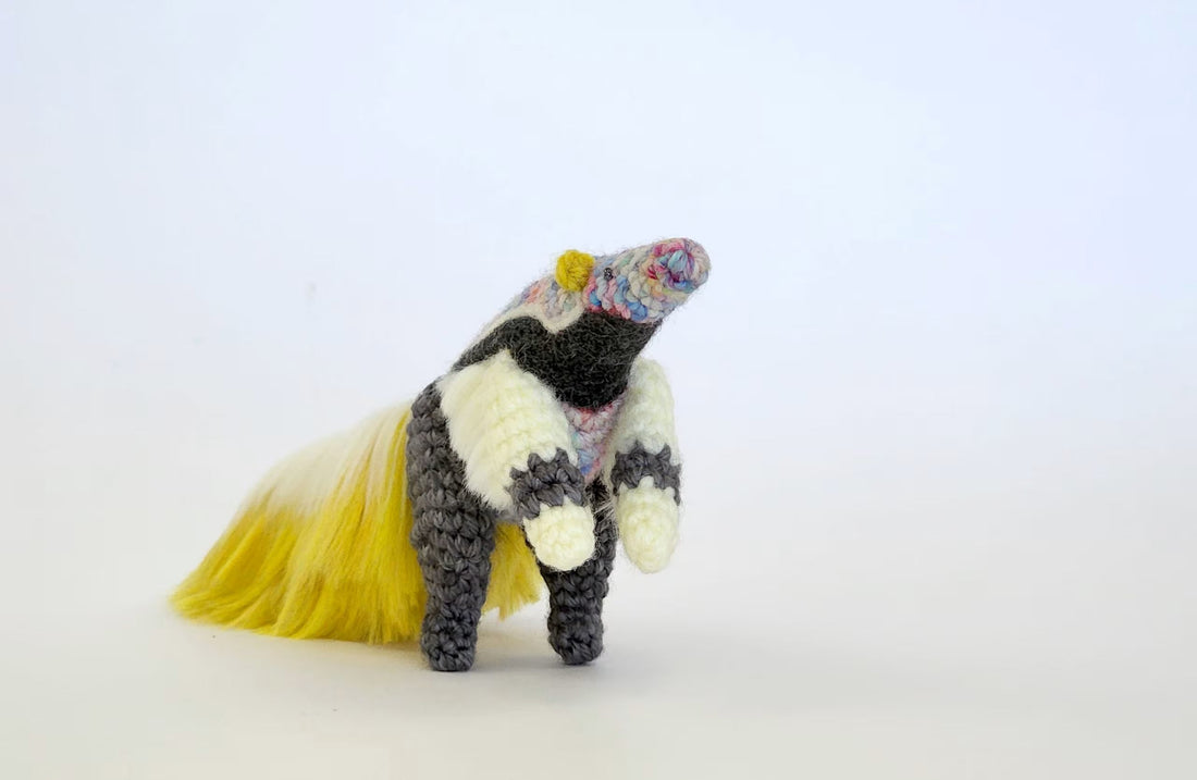 Bonbon the Anteater | small amigurumi pattern with silky fur