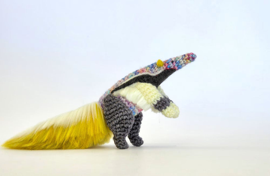 Bonbon the Anteater | small amigurumi pattern with silky fur