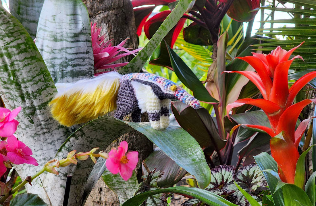 Bonbon the Anteater | small amigurumi pattern with silky fur