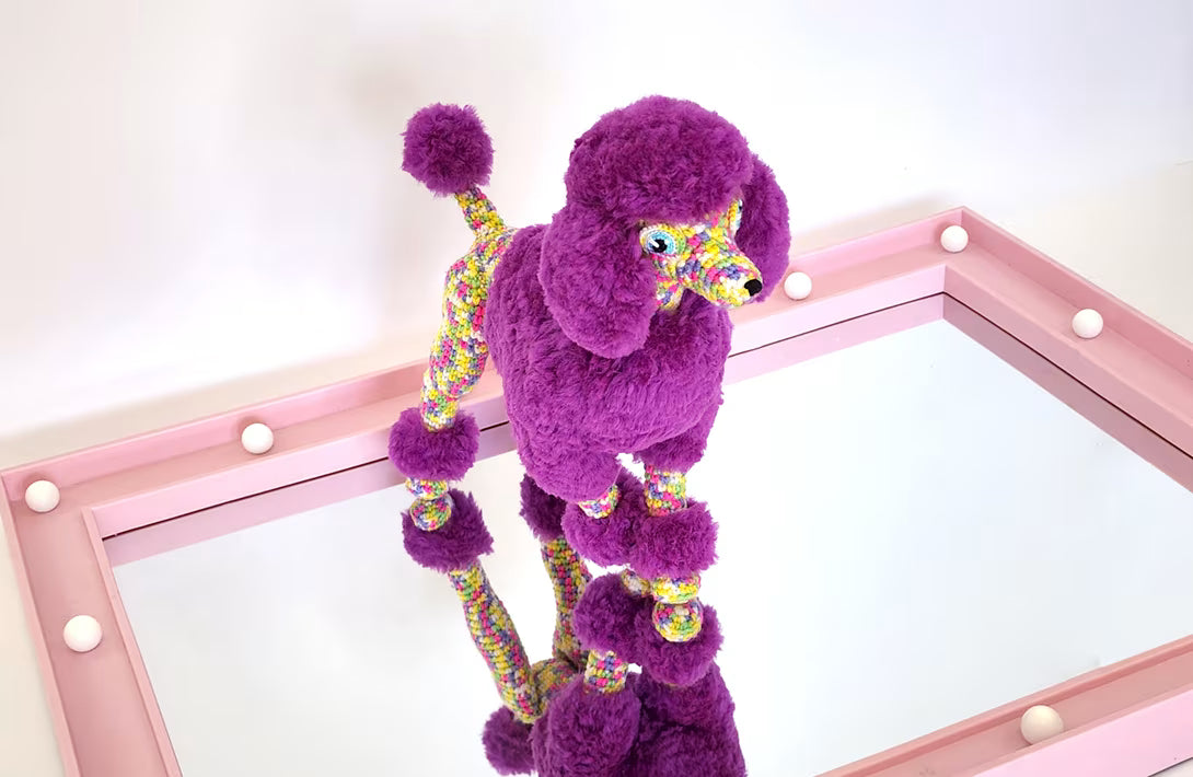 Sequin the Poodle | amigurumi dog pattern with fur
