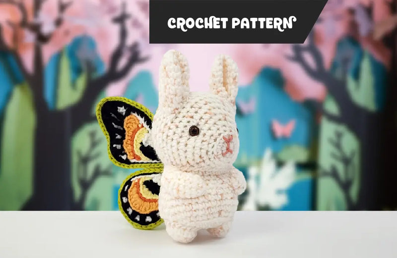 Butterbun | amigurumi bunny pattern with applique butterfly wings