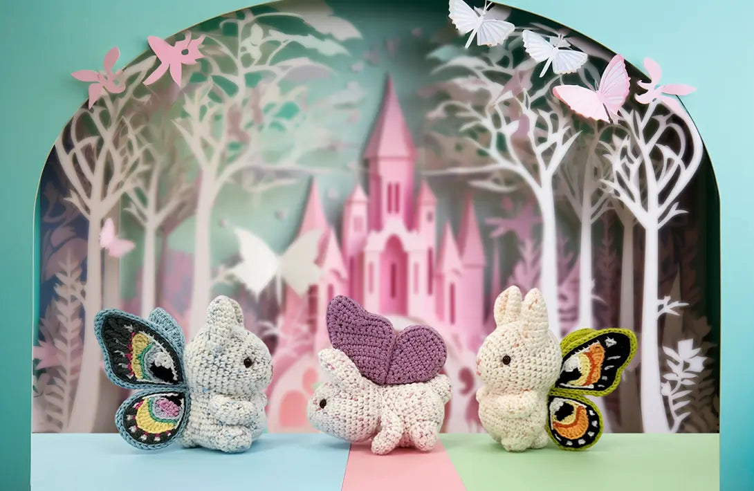 Butterbun | amigurumi bunny pattern with applique butterfly wings