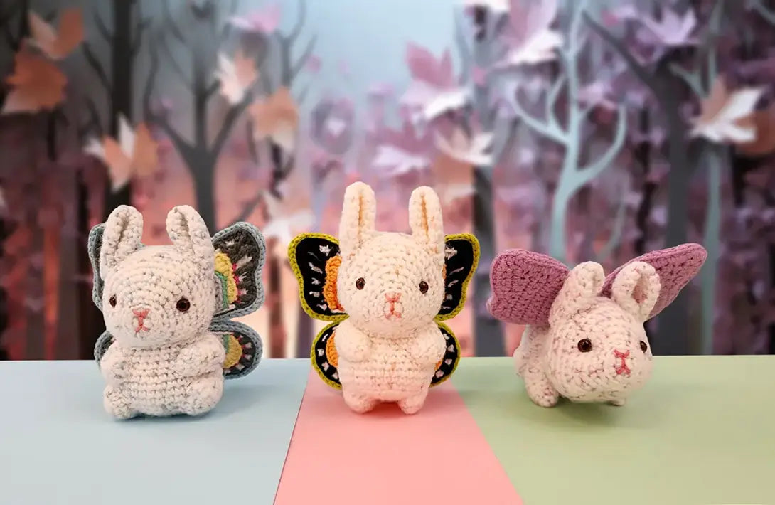Butterbun | amigurumi bunny pattern with applique butterfly wings