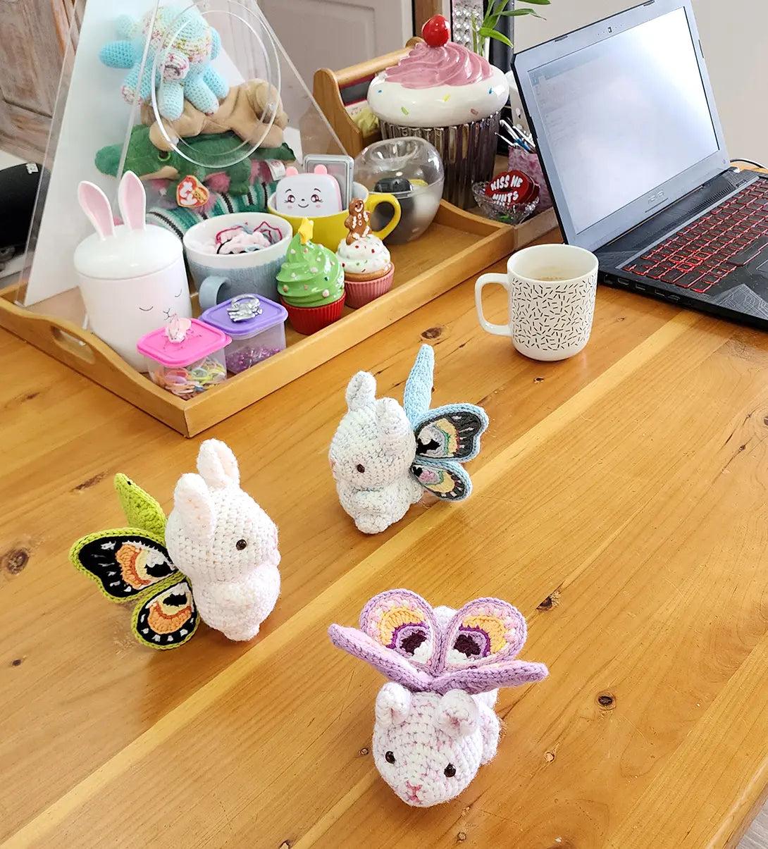 Butterbun | amigurumi bunny pattern with applique butterfly wings