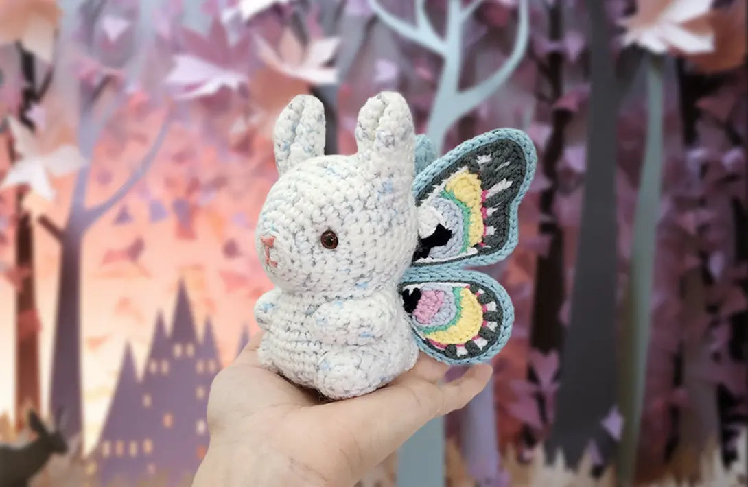 Butterbun | amigurumi bunny pattern with applique butterfly wings