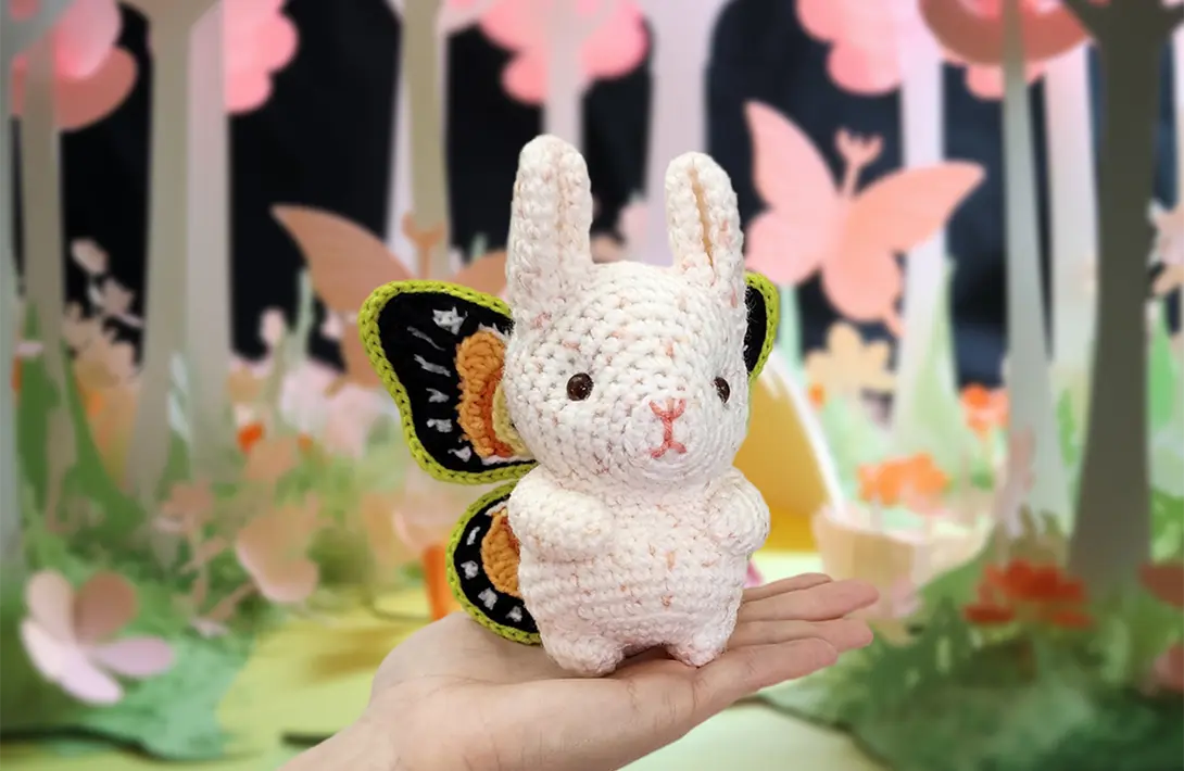 Butterbun | amigurumi bunny pattern with applique butterfly wings