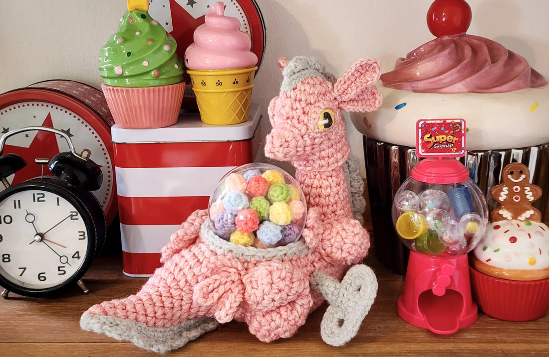 Chewy the Gumball Dragon | amigurumi pattern with fillable bauble