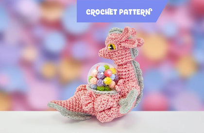 Chewy the Gumball Dragon | amigurumi pattern with fillable bauble