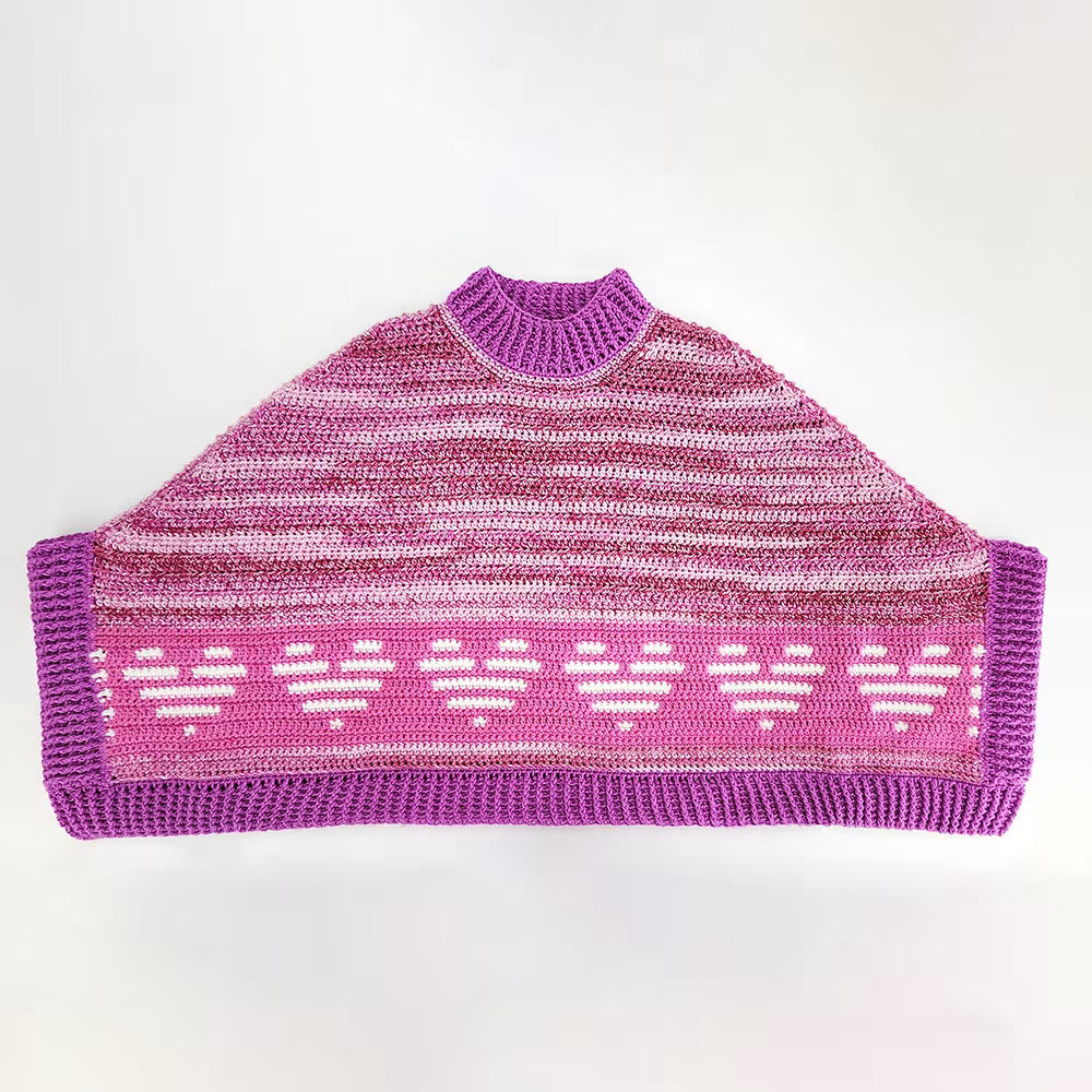 Cosmic Crush Poncho-Sweater | Barbie-inspired crochet garment pattern