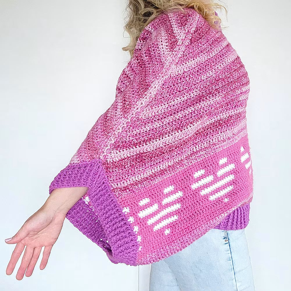 Cosmic Crush Poncho-Sweater | Barbie-inspired crochet garment pattern
