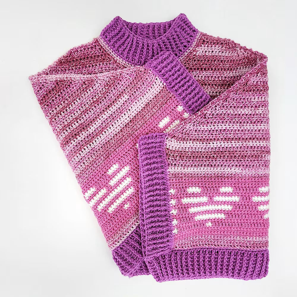 Cosmic Crush Poncho-Sweater | Barbie-inspired crochet garment pattern