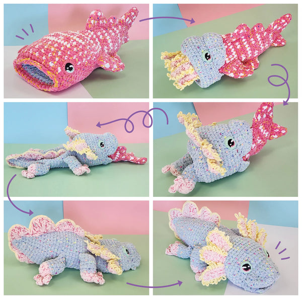 Gumdrop & Juju (Underwater Tails) | reversible amigurumi – with Hobbii