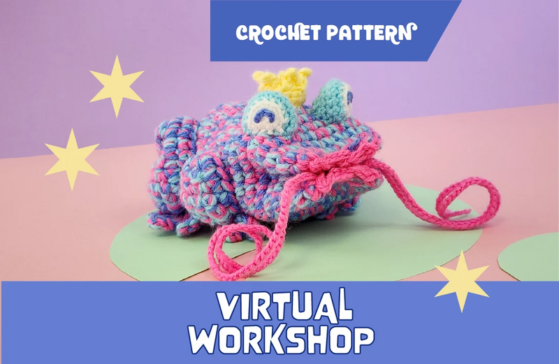 Virtual Workshop: Kissing Toad Mini-Bag – “Frog Prince” | PDF + FULL DEMO VIDEO