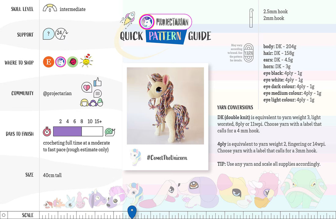Comet the Unicorn | deluxe pony/horse crochet pattern