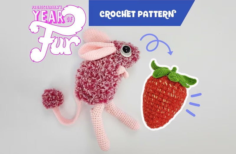 Twinkle the Strawberry Jerboa | reversible amigurumi pattern