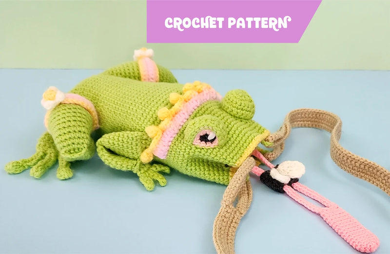 Fly-Catcher Frog Bag | no-sew amigurumi-style pattern